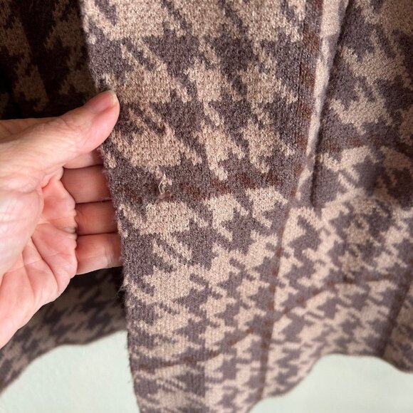 Rielle Trench Cardigan Women’s SZM Houndstooth Brown Coco Classic Knit Button - Picture 11 of 13